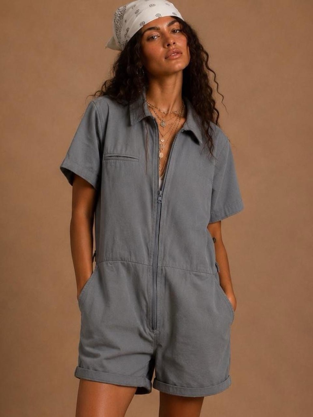 Women’s Short-Sleeve Utility Romper